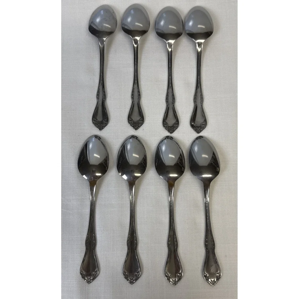 Oneida Mansfield Amadeus Wm A Rogers Deluxe Stainless Flatware Set 8 Teaspoons